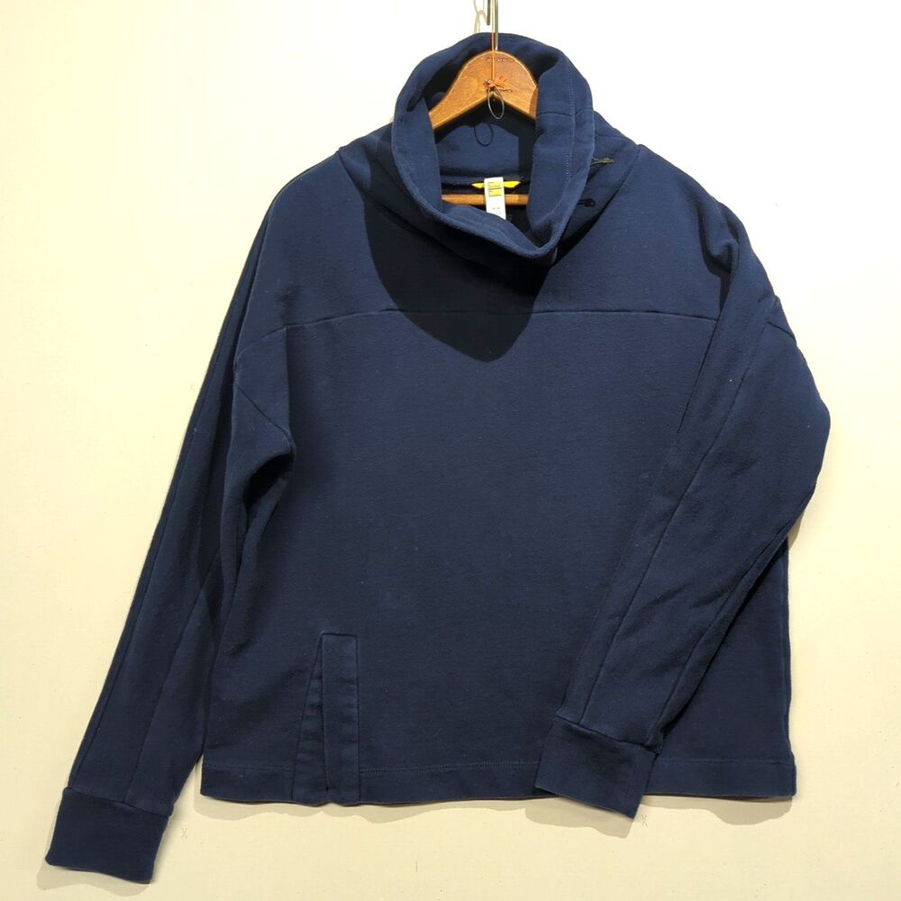 Lole Funnel Neck Sweatshirt Womens Medium Navy Blue Active Pullover Sweater